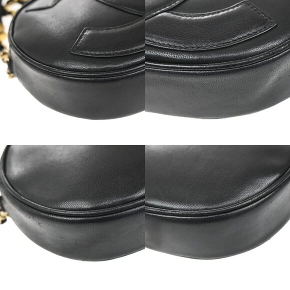 CHANEL CC Logo Tassel Oval Chain Shoulder Bag Leather Black GHW Vintage 395RL384 - Picture 7 of 16